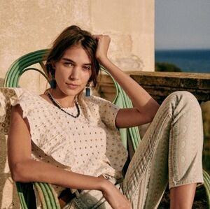 Sezane Forta Blouse Ecru 38 Medium NWOT